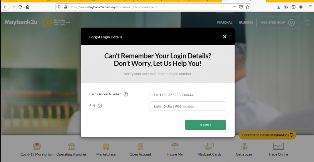 New maybank2u login